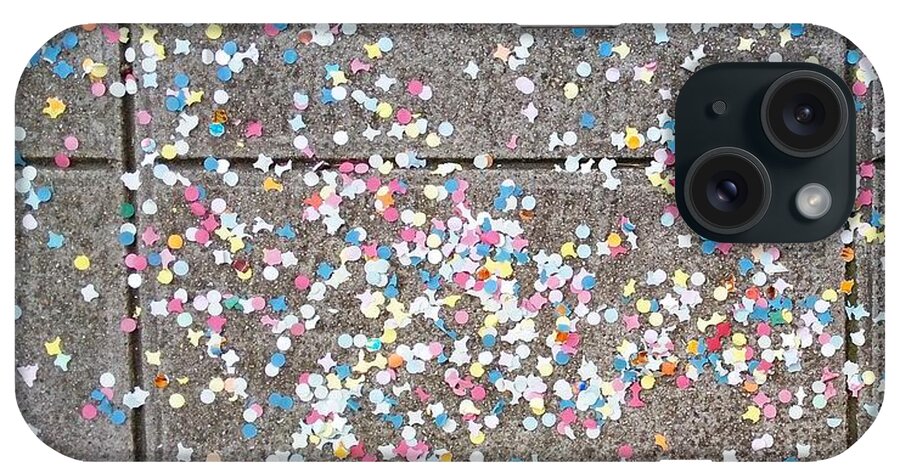 Confetti iPhone Case featuring the photograph Confetti Sidewalk by Tiffany Marchbanks
