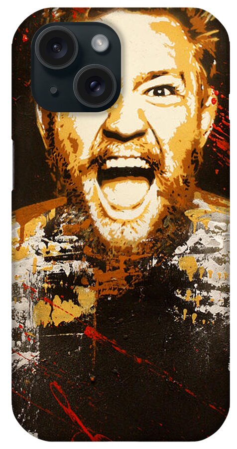 Stencil iPhone Case featuring the painting Conor McGregor by Jordi and Sergino Hainje