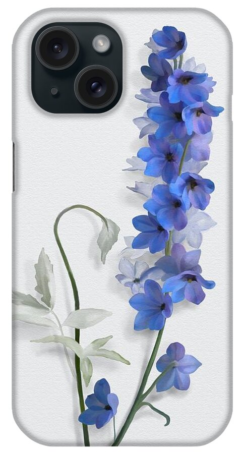 Blue iPhone Case featuring the painting Consolida by Ivana Westin