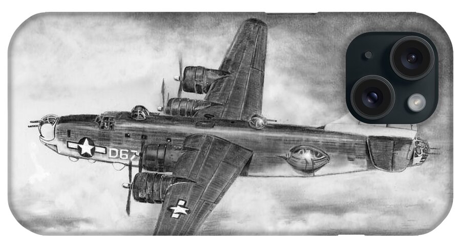 Aviation iPhone Case featuring the drawing Consolidated PB4Y-2 Privateer by Douglas Castleman