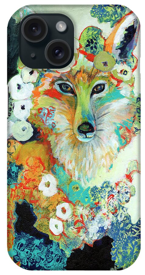Fox iPhone Case featuring the painting Contemplating Pearls by Jennifer Lommers