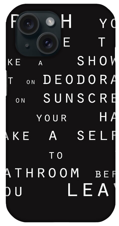 Bathroom Sign iPhone Case featuring the digital art Contemporary Bathroom Rules - Subway Sign by Linda Woods