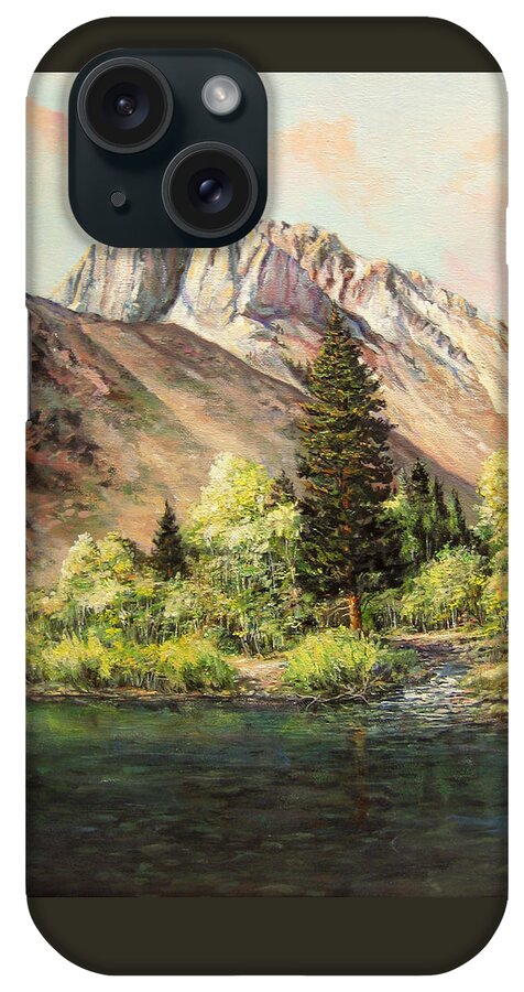 Nature iPhone Case featuring the painting Convict Lake in May by Donna Tucker