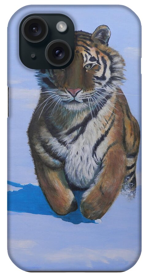 Tiger iPhone Case featuring the painting Cool Cat by John Neeve