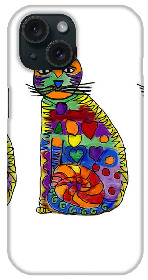 Cool Cats iPhone Case featuring the painting Cool cats by Sarabjit Singh