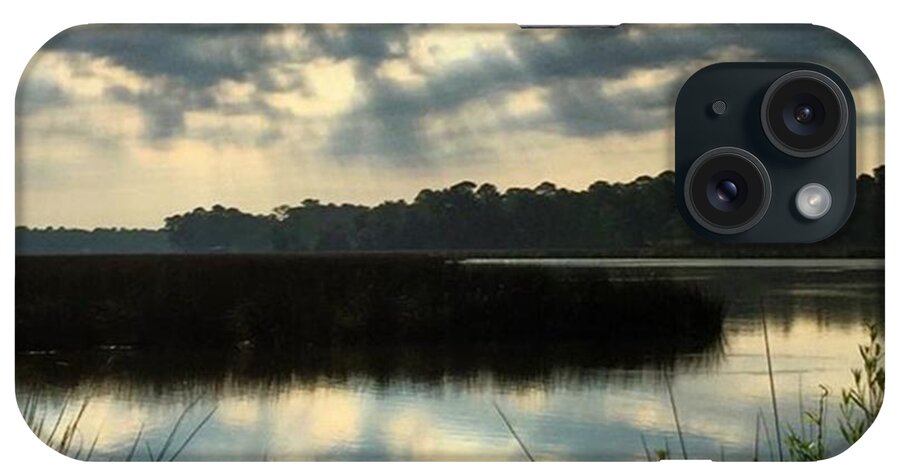 Cloudscape iPhone Case featuring the photograph Cool Rays Coming Down This Morning At by Joan McCool