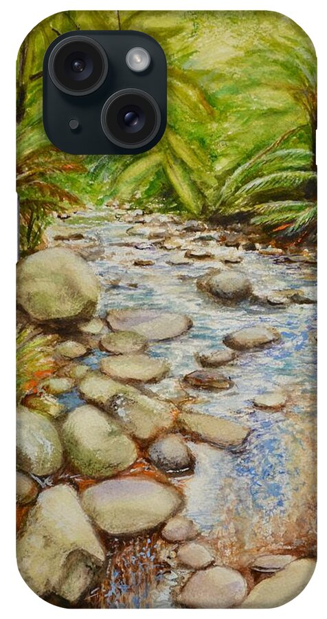 Stream iPhone Case featuring the painting Coranderrk Creek Yarra Ranges by Dai Wynn