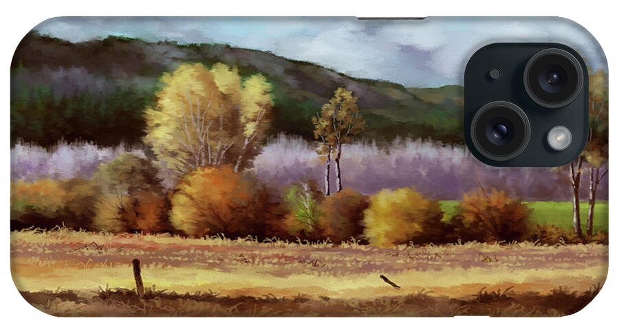 Corn Field iPhone Case featuring the painting Corn field by Hans Neuhart