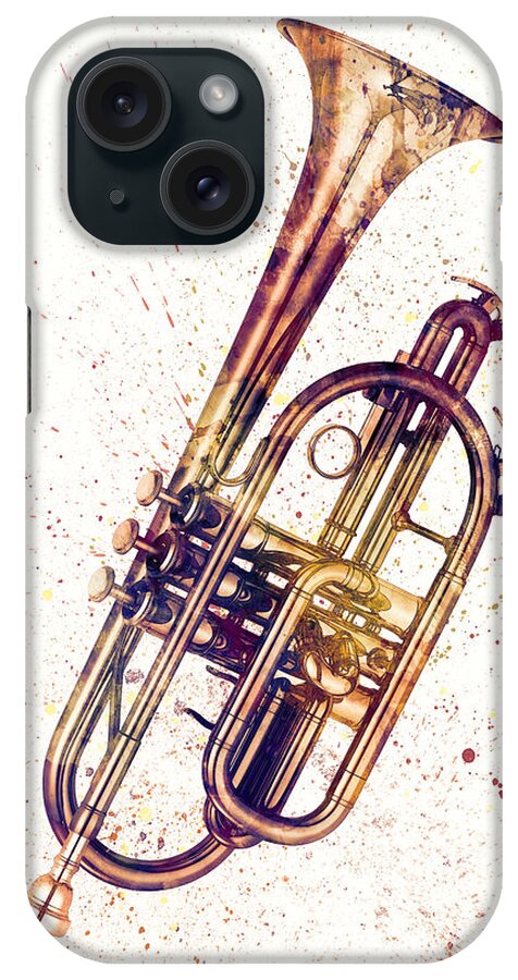 Cornet iPhone Case featuring the digital art Cornet Abstract Watercolor by Michael Tompsett