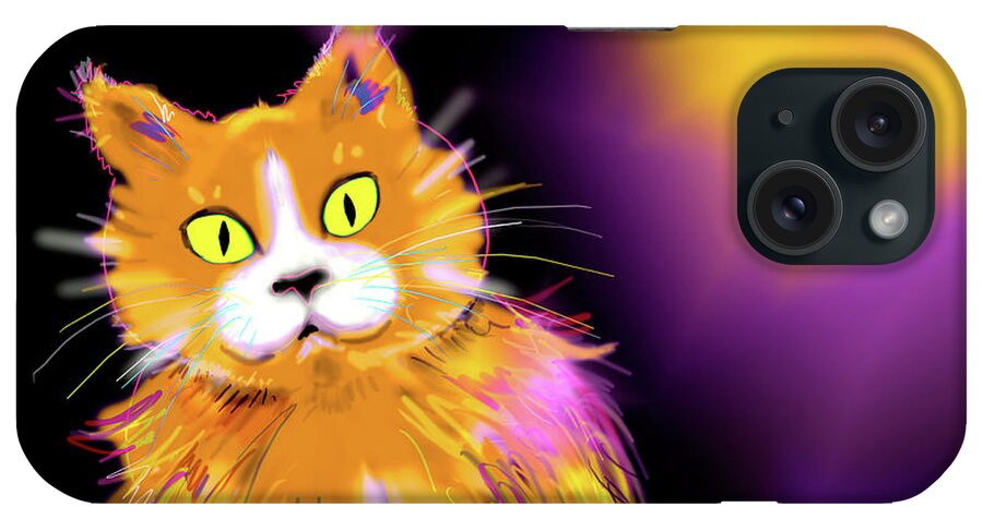 Dizzycats iPhone Case featuring the painting Cornmuffin DizzyCat by DC Langer