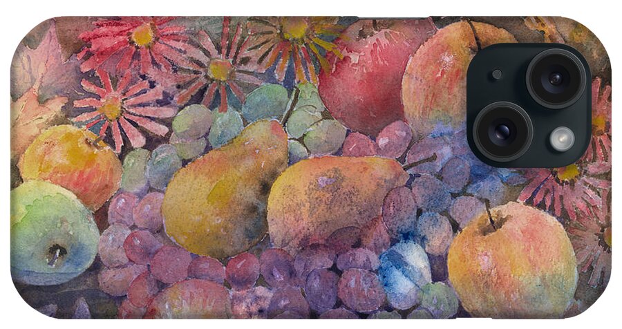 Cornucopia iPhone Case featuring the painting Cornucopia Of Fruit by Arline Wagner