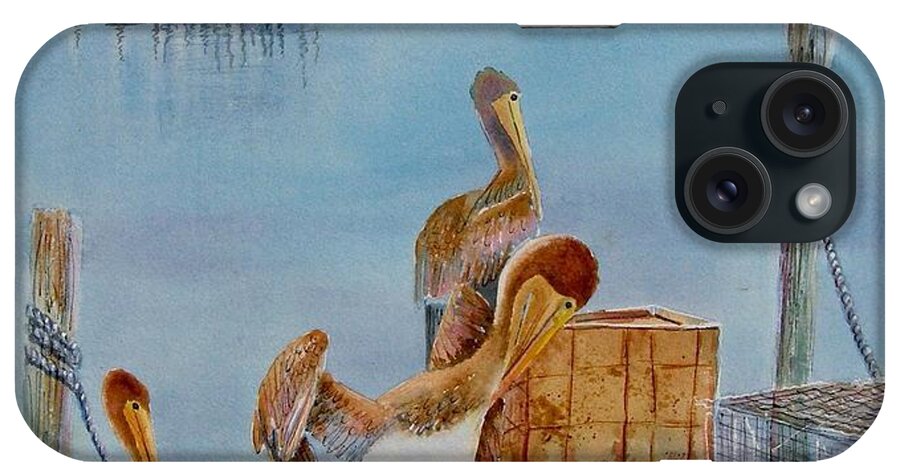 #cortez Village iPhone Case featuring the painting Cortez Fishing Village by Midge Pippel
