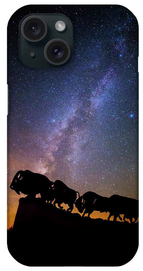 Caprock Canyons State Park iPhone Case featuring the photograph Cosmic Caprock Bison by Stephen Stookey