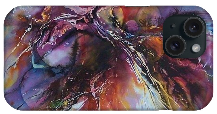 Abstract iPhone Case featuring the painting Cosmic Rhythm by Ilona Petzer
