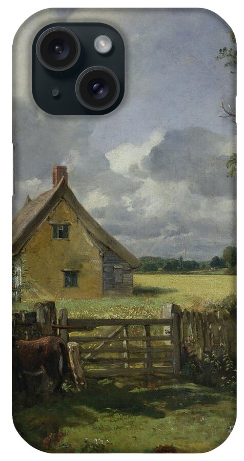 Cottage iPhone Case featuring the painting Cottage in a Cornfield by John Constable