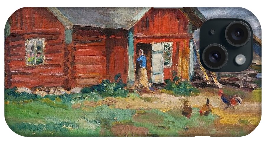 Santeri Salokivi iPhone Case featuring the painting Cottage by MotionAge Designs
