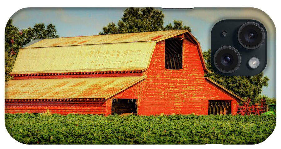 Cotton Barn iPhone Case featuring the photograph Cotton Barn - Rural Landscape by Barry Jones
