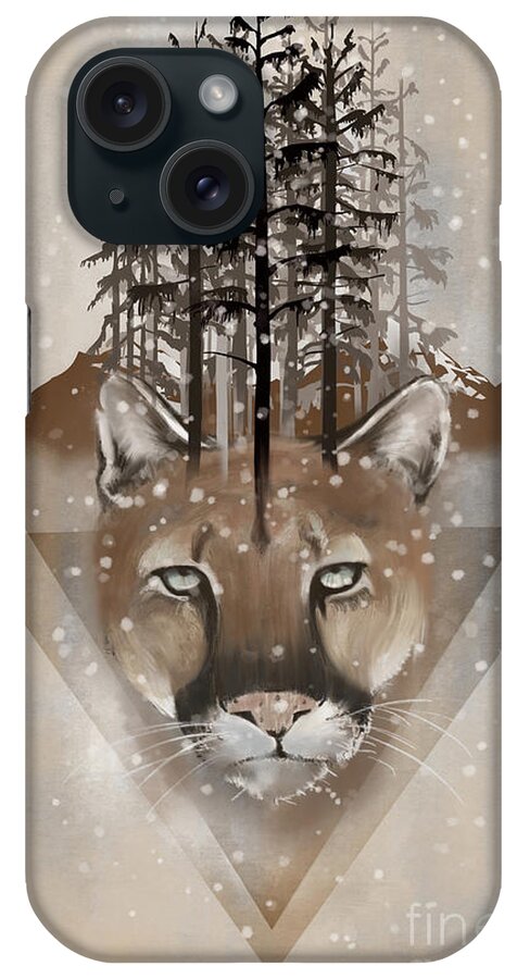 Wildlife iPhone Case featuring the painting Cougar by Sassan Filsoof