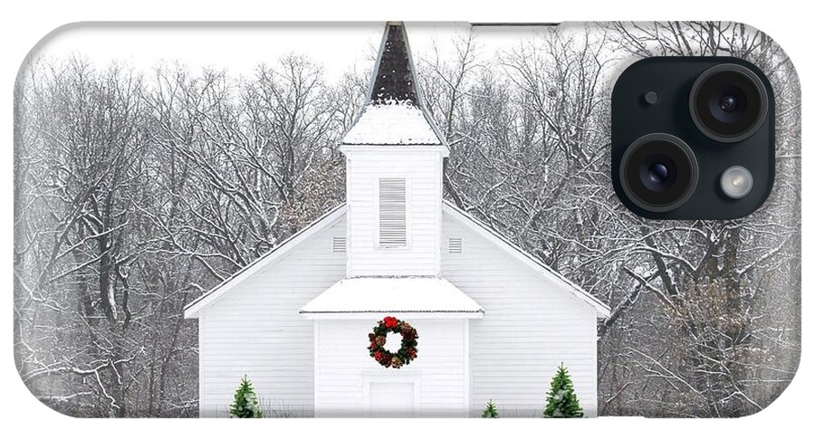 Church iPhone Case featuring the photograph Country Christmas Church by Carol Sweetwood