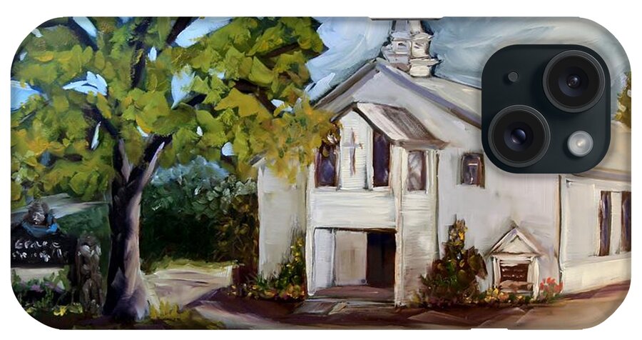 Church iPhone Case featuring the painting Country Church by Mary Beth Harrison