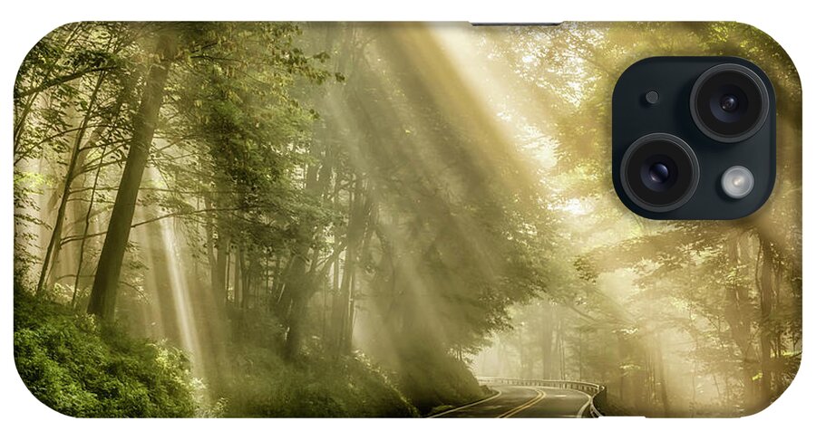 Sun Rays iPhone Case featuring the photograph Country Road Rays of Light by Thomas R Fletcher