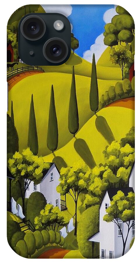 Farm iPhone Case featuring the painting Country Wash - countryside landscape by Debbie Criswell