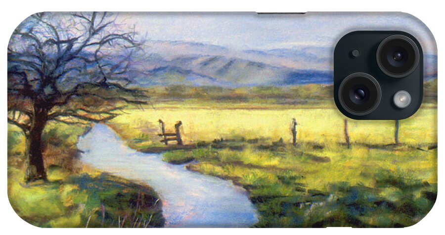 New Mexico Countryside iPhone Case featuring the pastel Countryside by Julie Maas
