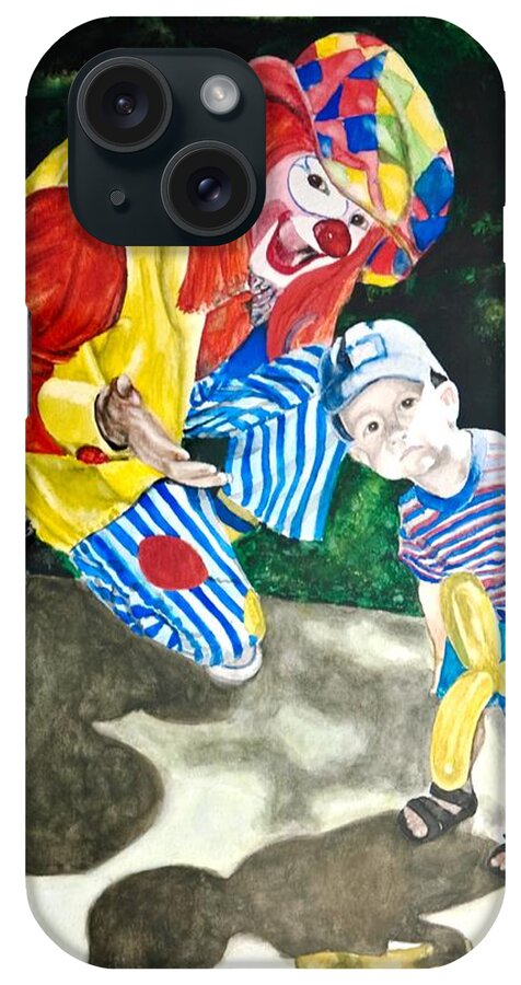 Clown iPhone Case featuring the painting Couple of Clowns by Lance Gebhardt