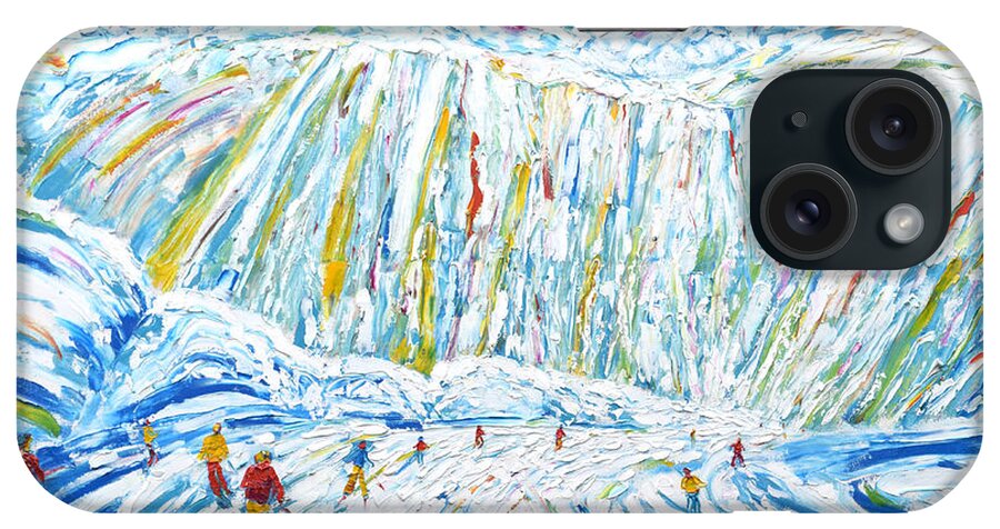 Courchevel iPhone Case featuring the painting Courchevel Creux Piste by Pete Caswell