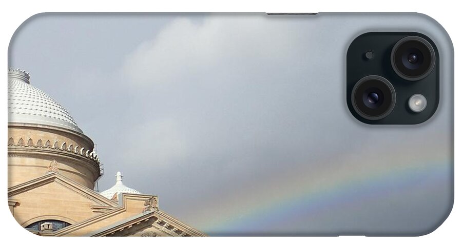 Wilkes-barre iPhone Case featuring the photograph Courthouse Rainbow by Christina Verdgeline