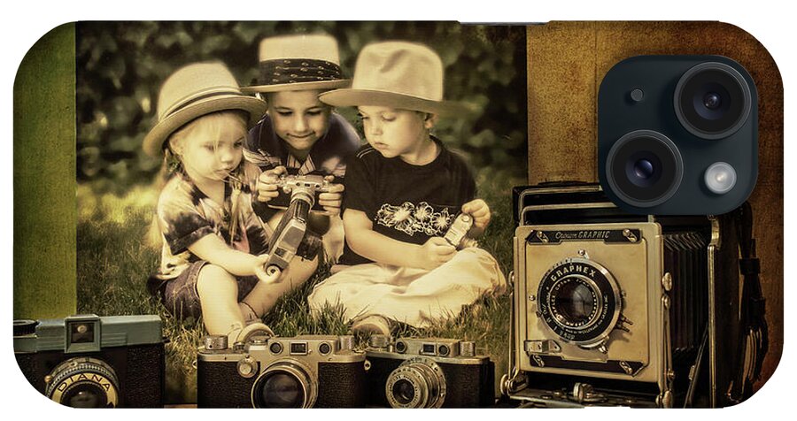 Children iPhone Case featuring the photograph Cousins And Cameras by John Anderson