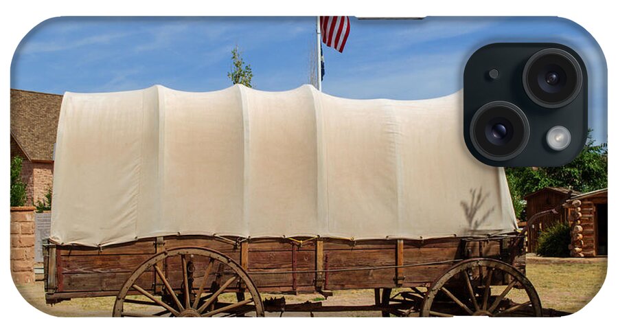 Covered Wagon iPhone Case featuring the photograph Covered Wagon at Fort Bluff by Tikvah's Hope