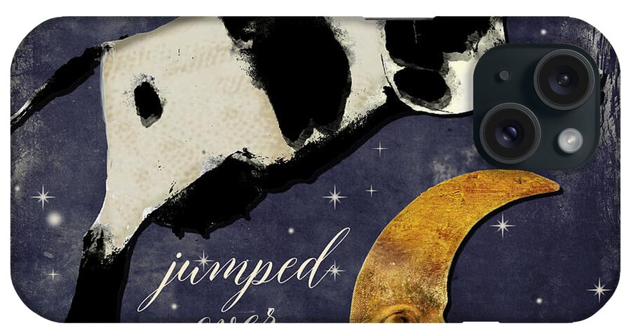 Cow iPhone Case featuring the painting Cow Jumped Over the Moon by Mindy Sommers