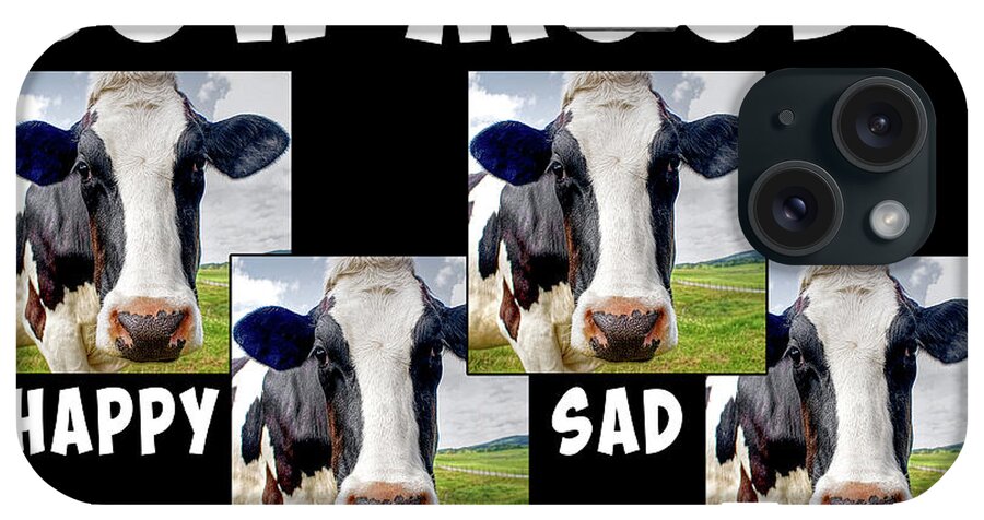 Cow iPhone Case featuring the mixed media Cow Moods by Dave Lee