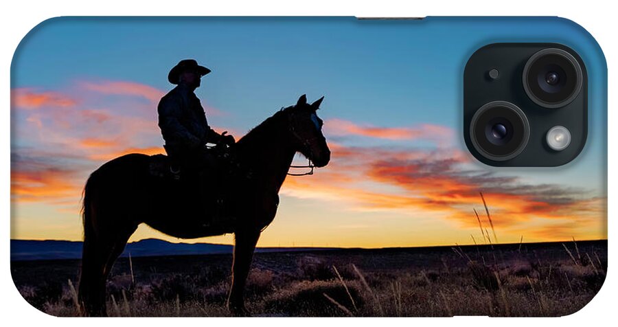 Cowboy iPhone Case featuring the photograph Cowboy Sunrise by David Soldano