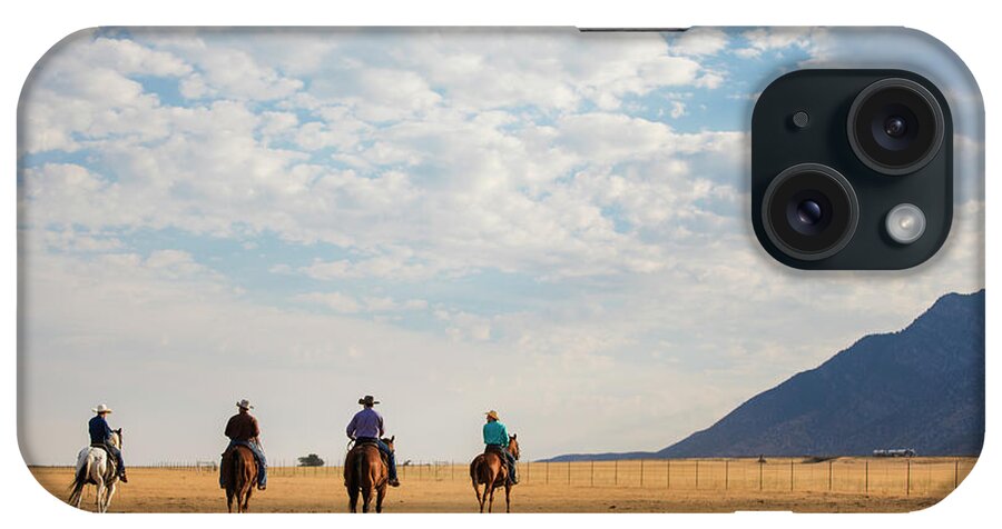 Cowboys iPhone Case featuring the photograph Cowboys on the Open Range by Diane Diederich