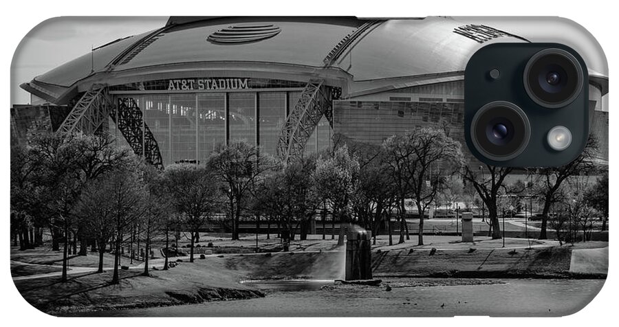 America iPhone Case featuring the photograph Cowboys Stadium Landscape - Monochrome - Arlington - Dallas Texas by Gregory Ballos