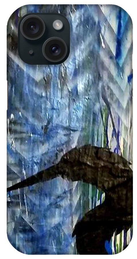 Crane iPhone Case featuring the painting Crain Rain by Leigh Odom