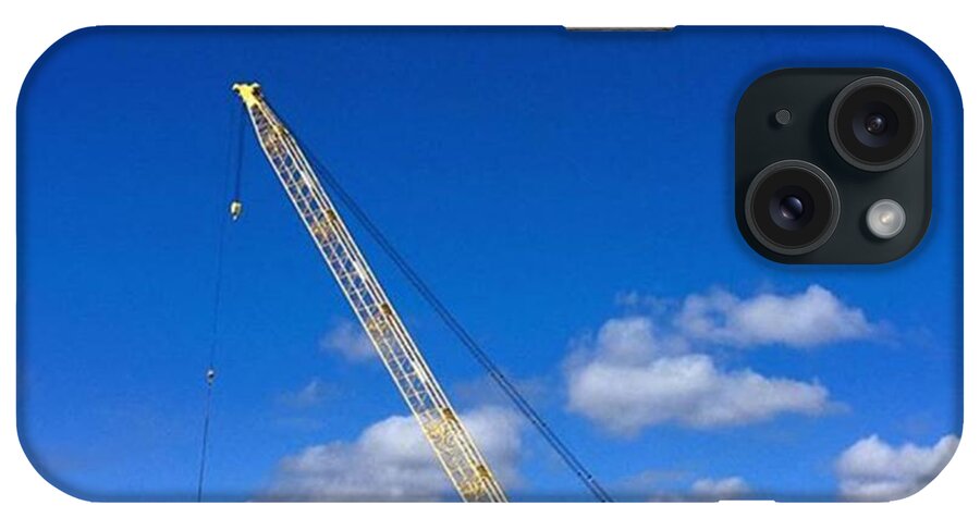 Miamiphotographer iPhone Case featuring the photograph Crane On Road Construction Site by Juan Silva