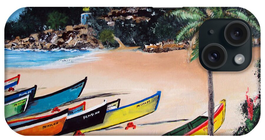 Aguadilla iPhone Case featuring the painting Crashboat Beach I by Luis F Rodriguez