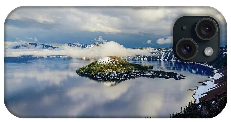 Crater Lake. National Park iPhone Case featuring the photograph Crater Lake Storm by Mike Ronnebeck