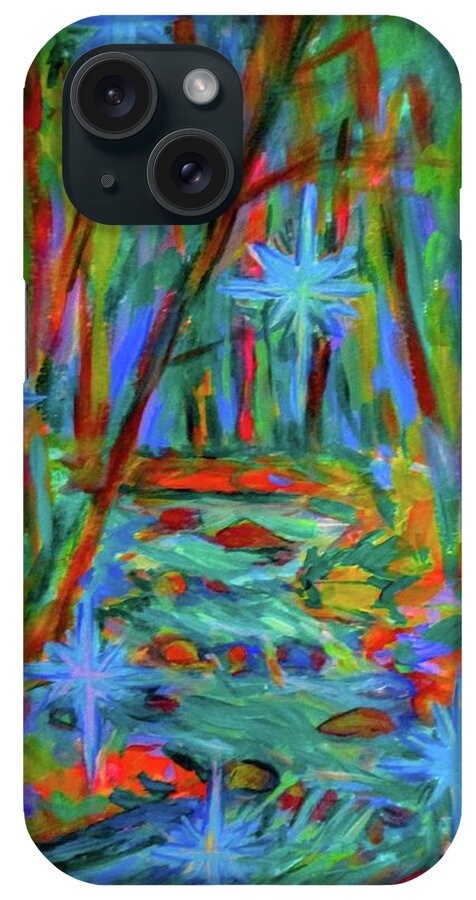 Creek Paintings iPhone Case featuring the painting Creek Born of Stars by Kendall Kessler