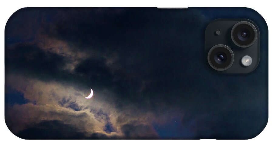Crescent Moon In Hocking Hills iPhone Case featuring the photograph Crescent Moon in Hocking Hilla by Haren Images- Kriss Haren
