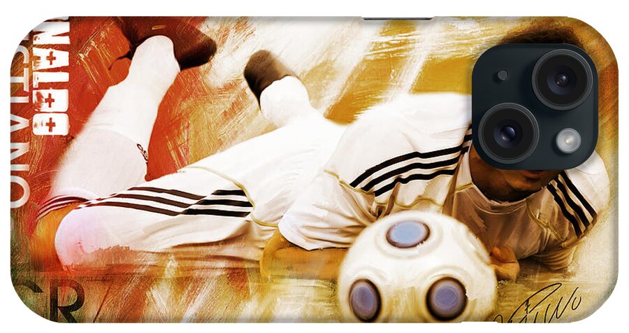 Cristiano Ronaldo iPhone Case featuring the painting Cristiano Ronaldo 092f by Gull G