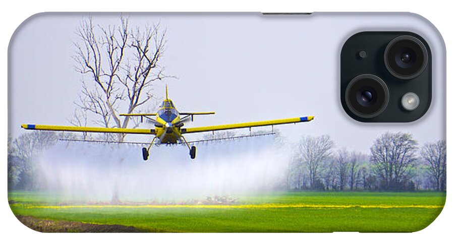 Precision iPhone Case featuring the photograph Precision Flying - Crop Dusting 1 of 2 by Norma Brock