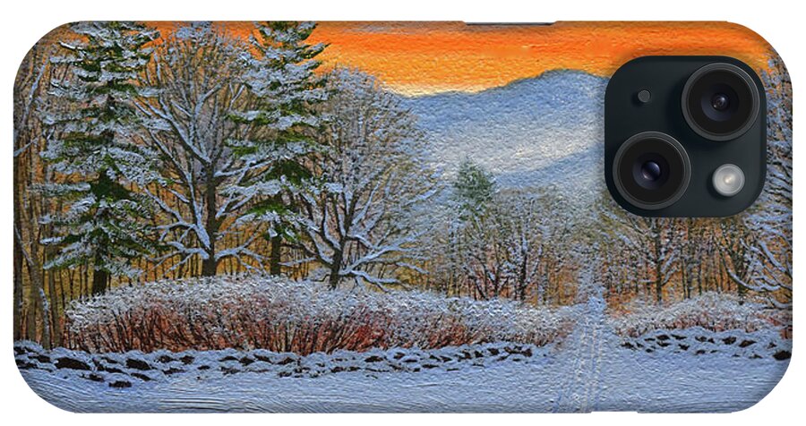 Cross Country Ski Trail iPhone Case featuring the painting Cross Country Ski Trail by Frank Wilson