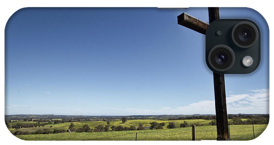 Cross On The Hill iPhone Case featuring the photograph Cross On The Hill V3 by Douglas Barnard