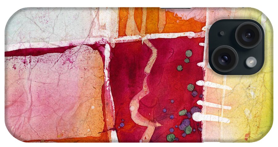 Abstract iPhone Case featuring the painting Crossroads - Red by Hailey E Herrera