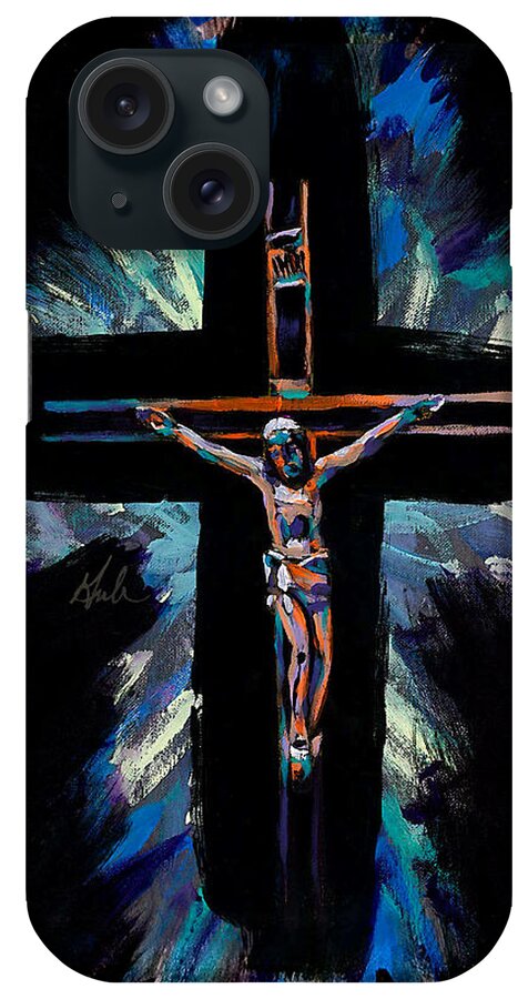 Crucifixion iPhone Case featuring the painting Crucifix by Steve Gamba