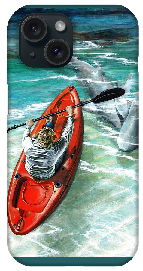 Sandbar Shark iPhone Case featuring the painting Cruising the Channel by Joan Garcia
